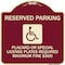 Signmission Reserved Parking Placard or Special License Plates Required Maximum Fine $500, A-DES-BU-1818-23056 A-DES-BU-1818-23056 - alternate 1